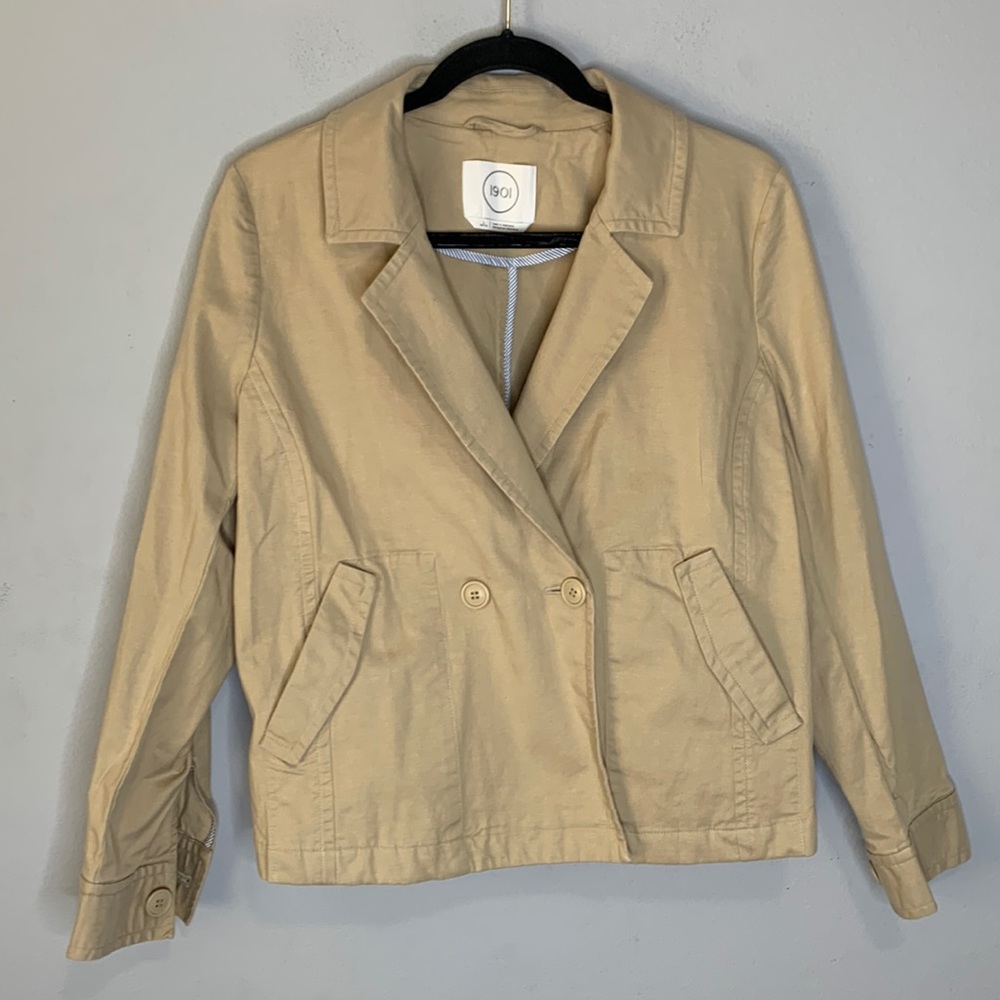 1901 tan cream jacket L petite